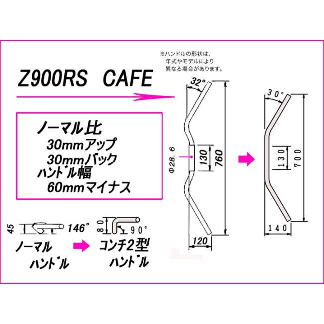 HURRICANE ハリケーン コンチ2型 ハンドルキット カラー：ブラック Z900RS CAFE KAWASAKI カワサキ ハンドル | HURRICANE | 05