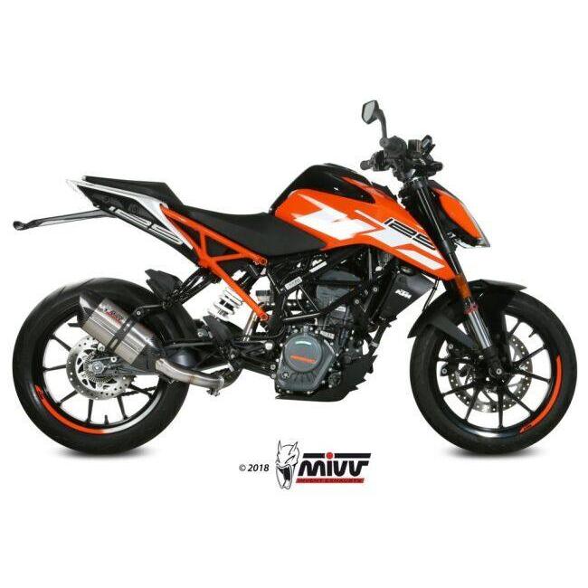 Mivv スリップオンマフラー KTM 390Duke用 MIVV ミヴ 触媒レスパイプ 125 DUKE 390 RC KTM エキゾーストパイプ