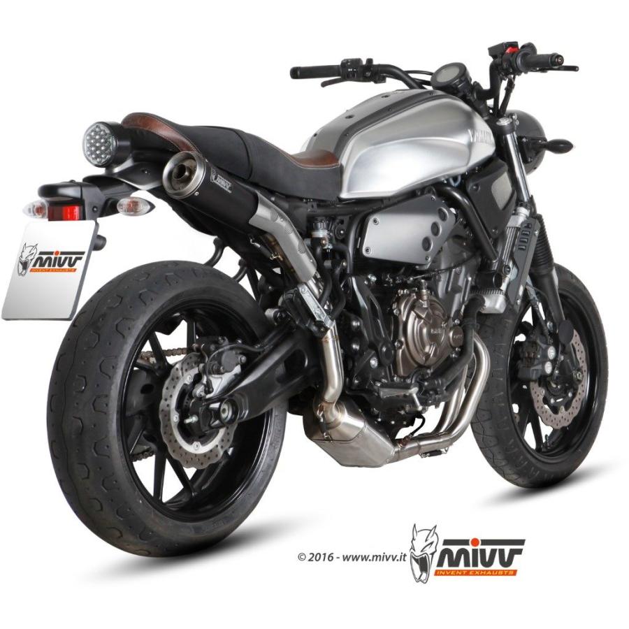 YAMAHA XSR700用 mivv GHIBLI フルエキマフラ 2016~ Mivv Exhaust XSR700 16-20 フルエキ GHIBLI BLACK(触媒あり) ハイ