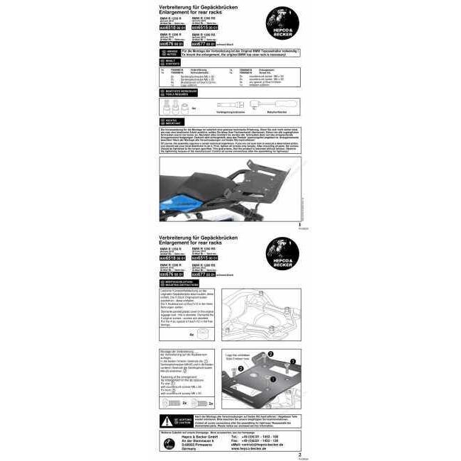 HEPCO＆BECKER ヘプコ＆ベッカー Universal Extension 拡張プレート R1200R LC 水冷 R1200RS R1250RS R1250R BMW その他パニアケースオプション・補修部品 | ヘプコ＆ベッカー | 05