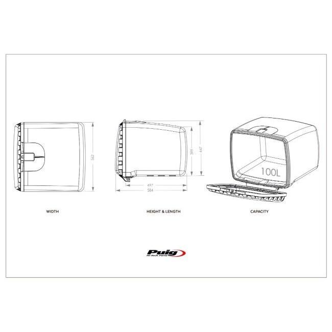 Puig プーチ MEGA BOX(メガ ボックス) カラー：ブラック トップケース・テールボックス 車体用バッグ・ケース_6