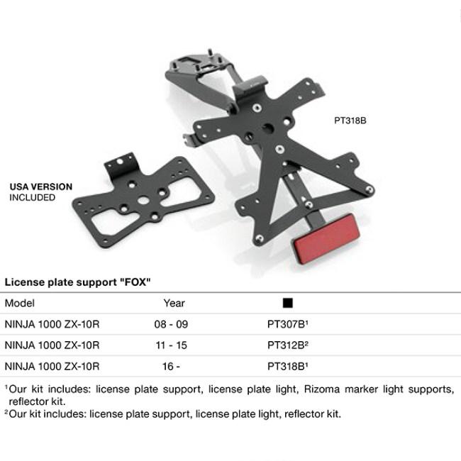 rizoma リゾマ ライセンスプレートサポート “FOX” Ninja 1000 ZX-10R KRT Replica SE Winter Edition KAWASAKI カワサキ ナンバープレートホルダー 外装 | rizoma | 04