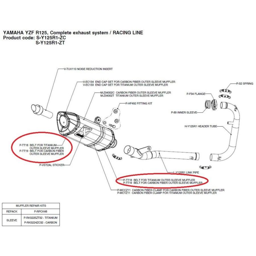 AKRAPOVIC アクラポビッチ 【リペアパーツ】L-Y125R1 link pipe YZF-R125 YAMAHA ヤマハ エキゾーストパイプ マフラー | AKRAPOVIC