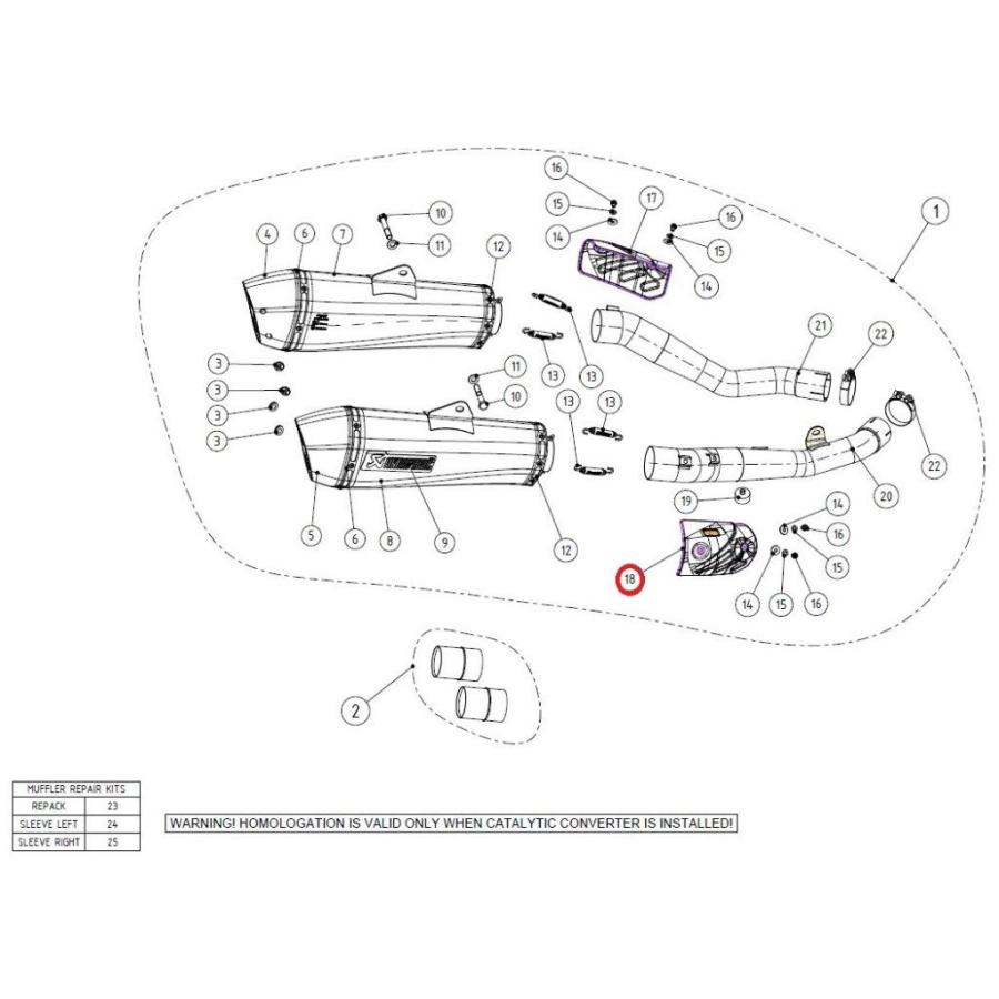 AKRAPOVIC（アクラポビッチ） 【リペアパーツ】P-HSK14SO1R heat