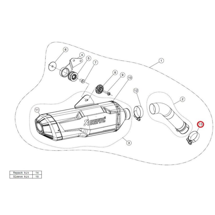 AKRAPOVIC（アクラポビッチ） 【リペアパーツ】P-R60 clamp SS F750GS