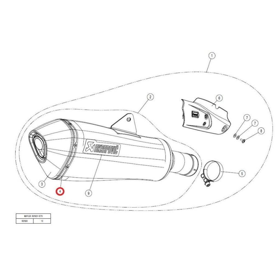 AKRAPOVIC（アクラポビッチ） 【リペアパーツ】P-TT38 belt K1300R