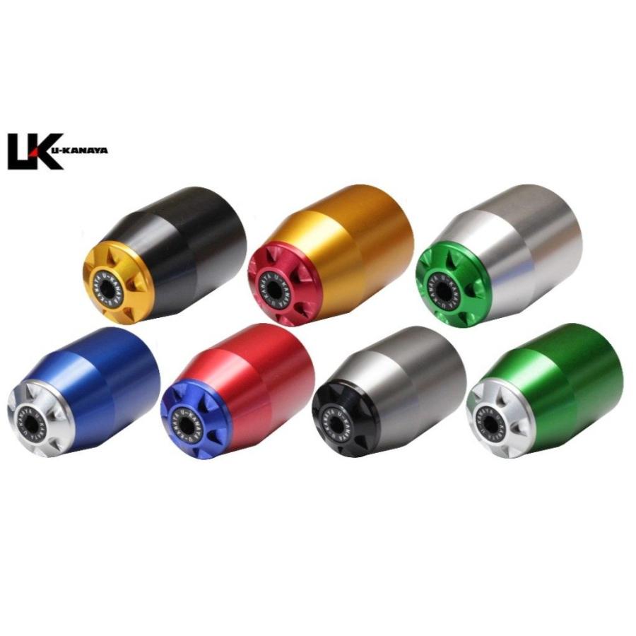 U-KANAYA ユーカナヤ アルミビレットロングバーエンド ヘビーウェイトタイプ エンドキャップカラー：グリーン / バーエンド本体カラー：チタンカラー ハンドル | U-KANAYA