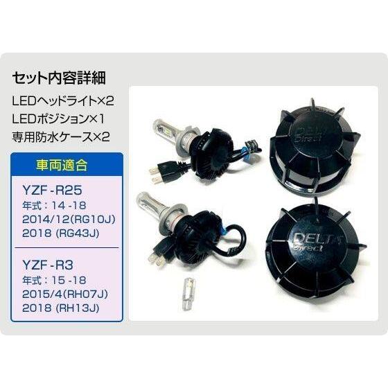 DELTA DIRECT デルタダイレクト MOTO LEDヘッドキット YZF-R25 YZF-R3 YAMAHA ヤマハ LEDヘッドライトバルブ 灯火類 電装系の画像