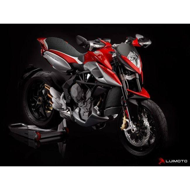 LUIMOTO ルイモト フロントシートカバー カラー：ブラック／ブラック／レッドステッチ RIVALE 800 MV AGUSTA アグスタ シートカバー シート関連 外装_4