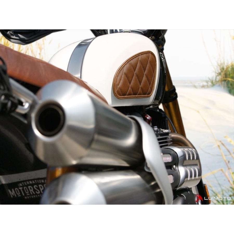 LUIMOTO ルイモト タンクリーフ Diamond (ダイアモンド) カラー：ビンテージダークブラウン BONNEVILLE T100 T120 SCRAMBLER 1200 THRUXTON ニーグリップパッド | LUIMOTO | 03
