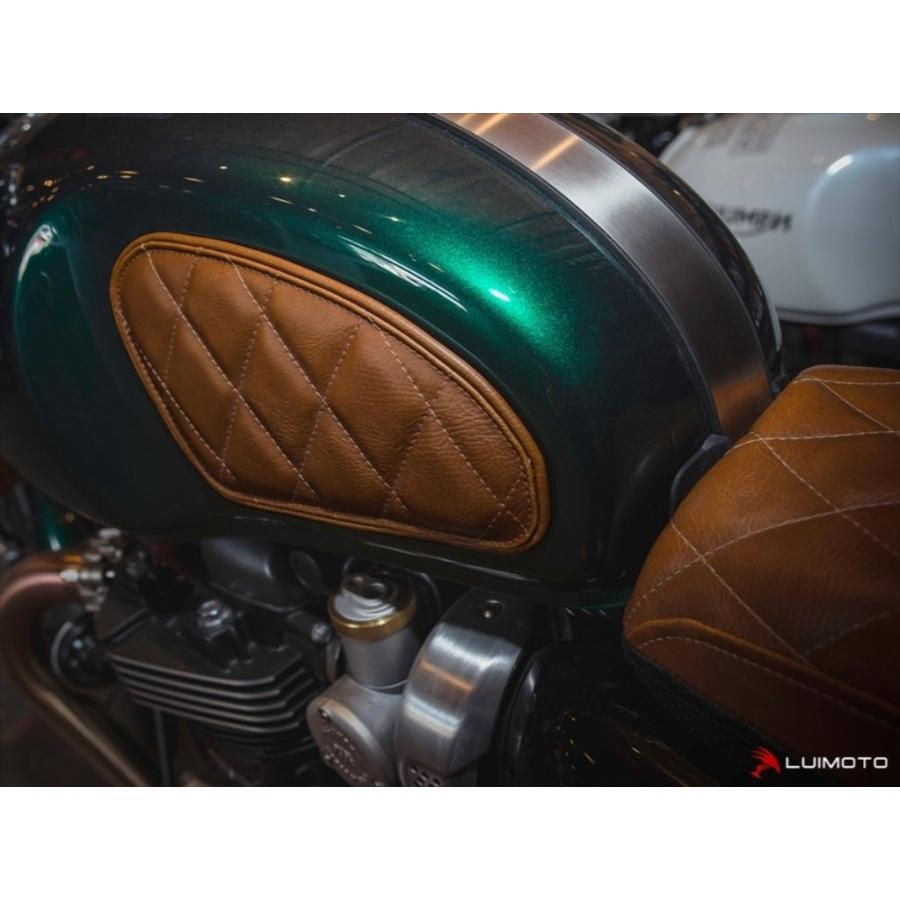 LUIMOTO ルイモト タンクリーフ Diamond (ダイアモンド) カラー：ビンテージダークブラウン BONNEVILLE T100 T120 SCRAMBLER 1200 THRUXTON ニーグリップパッド | LUIMOTO | 04