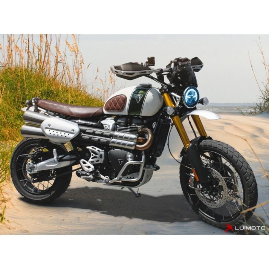 LUIMOTO ルイモト タンクリーフ Diamond (ダイアモンド) カラー：ビンテージダークブラウン BONNEVILLE T100 T120 SCRAMBLER 1200 THRUXTON ニーグリップパッド | LUIMOTO | 05