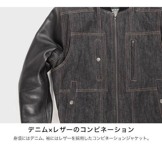 DEGNER（デグナー） レザーデニムコンビジャケット／LEATHER DENIM