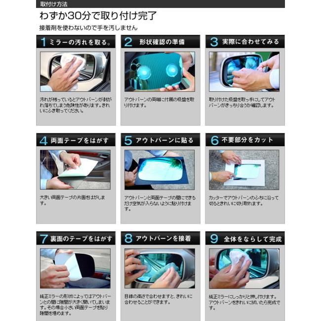 AUTBAHN アウトバーン 広角ドレスアップミラー 親水加工オプション：あり / カラー：ライトブルー 曲率：600R KAWASAKI カワサキ ミラー ハンドル | ブランド登録なし | 07