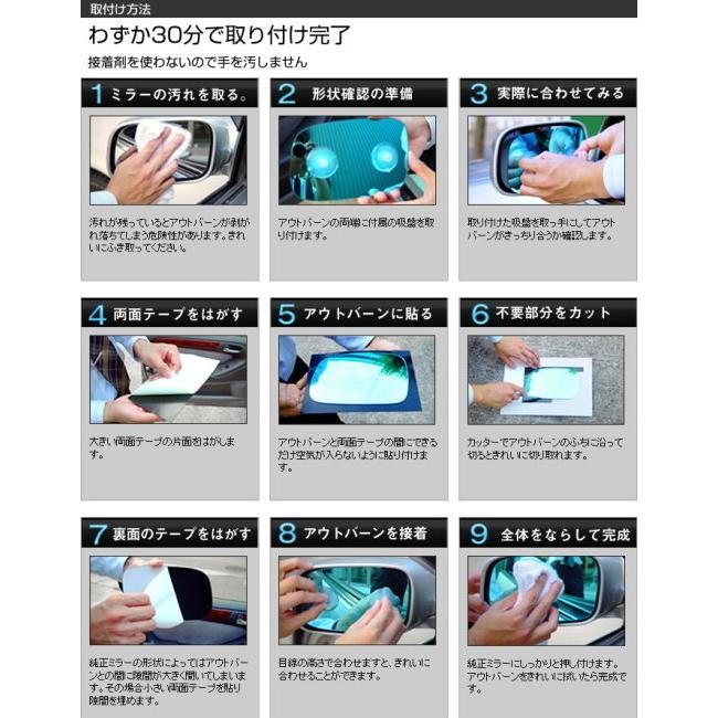 AUTBAHN アウトバーン 広角ドレスアップミラー カラー：ライトブルー / 曲率：1000R 親水加工オプション：無し Ninja H2 SX SE SE+ ZX-10R KAWASAKI カワサキ | ブランド登録なし | 07
