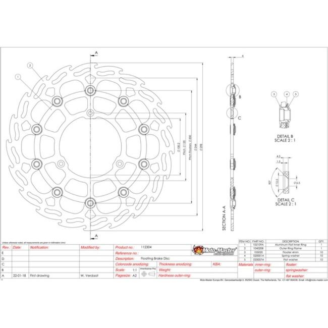MOTOMASTER モトマスター スーパーモト モタード 298mm ブレーキ強化