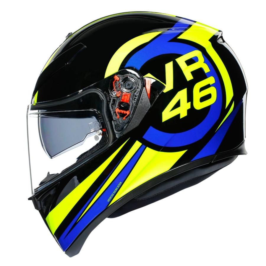 agv k−3 フルフェイス バレンティーノ・ロッシ 46 月太陽デザイン