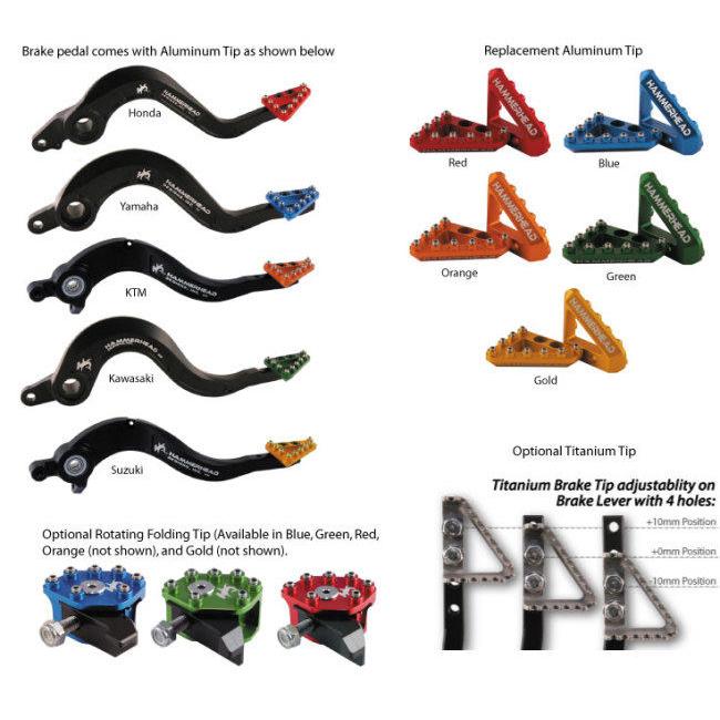 HammerHead ハマーヘッド 鍛造 ブレーキペダル ラージアルミティップ クレビス無し ブレーキティップカラー：ブラック KTM ステップ 足回り | ブランド登録なし | 02