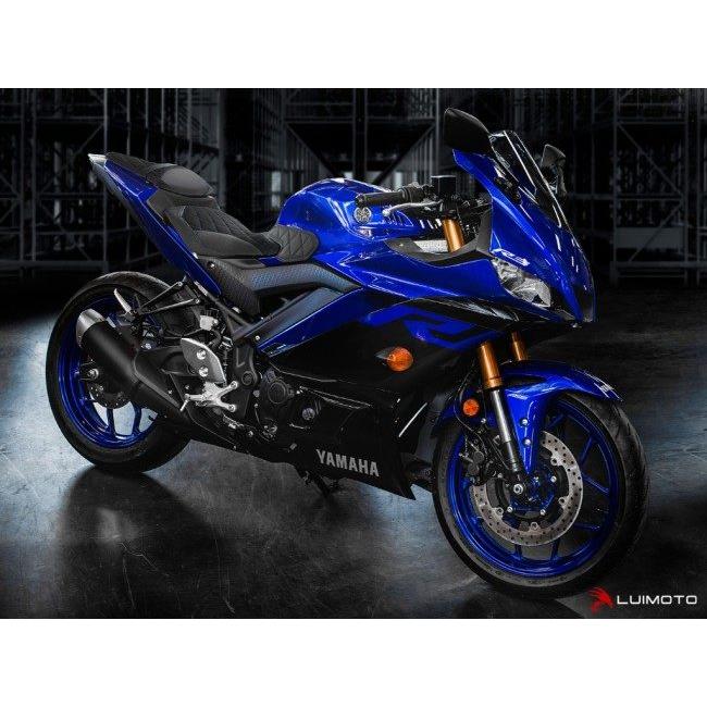 LUIMOTO - ルイモト リアシートカバー 色合い：赤いことぬい目 MT-03 YZF-R25 YZF-R3 YAMAHA ヤマハ 腰掛け覆面すること 腰掛けかかわり合い 飾りつけ
