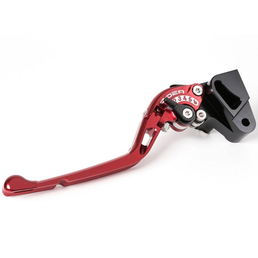 RIDEA リデア 可倒式アジャストクラッチレバー アジャストカラー：シルバー / レバー本体カラー：レッド DUCATI ドゥカティ ブレーキ・クラッチレバーセット | RIDEA