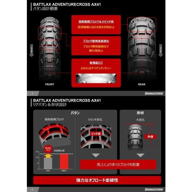 Pneu Moto Bridgestone AX41 R 120/90-17 64P TL - Pneu été Tout-terrain, Robuste Et Stable