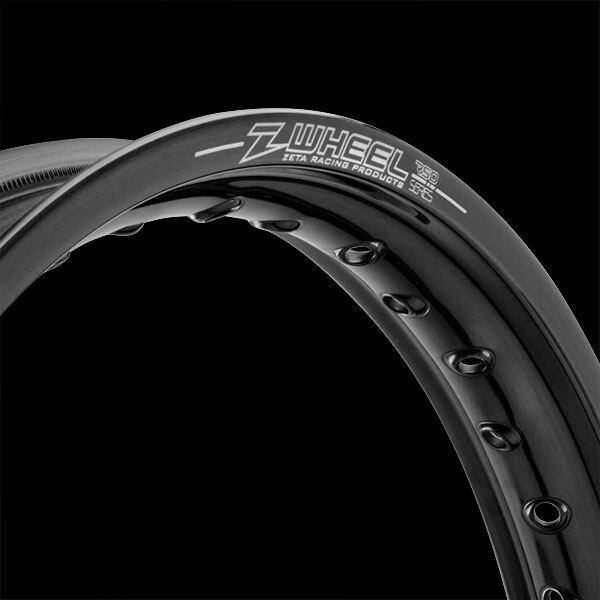 Z-WHEEL ズィーウィール アルミニウムリムセット ニップルカラー：グリーン / リムカラー：ブラック KLX230 KLX230R KAWASAKI カワサキ リム ホイール関連 | ブランド登録なし | 01