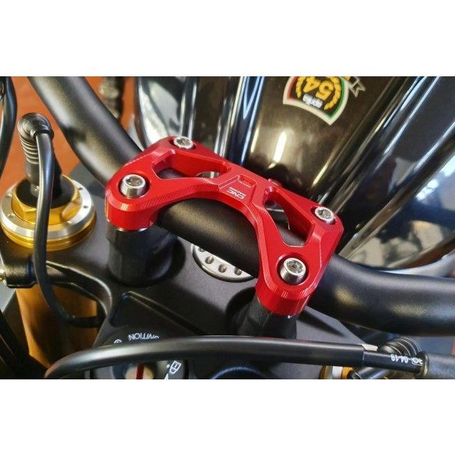CNC Racing シーエヌシーレーシング ハンドルバークランプ カラー：レッド Tuono V4 1100 Factory RR APRILIA アプリリア ハンドル周辺パーツ ハンドルの画像