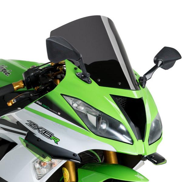 Puig プーチ レーシングスクリーン R-Racer カラー：ダークスモーク ZX-6R KAWASAKI カワサキ スクリーン 外装_4