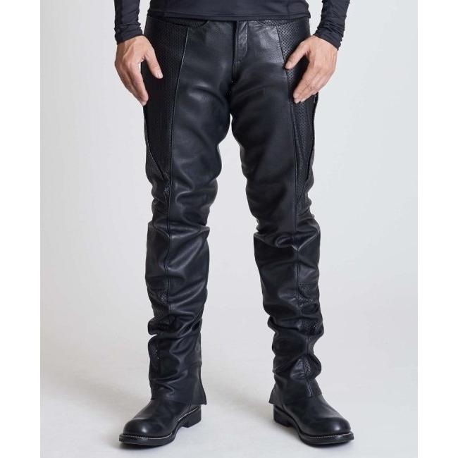 Mサイズ カドヤ KADOYA パンチング レザー KADOYA レザーパンツパンチングメッシュLサイズ