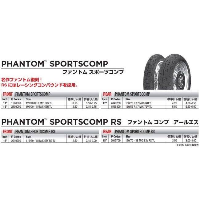 PIRELLI（ピレリ） PHANTOM SPORTSCOMP RS 【110/80 R 18 M/C 58V TL
