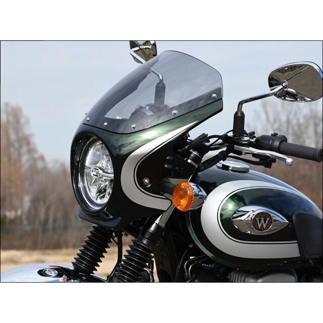 CHIC DESIGN シックデザイン ロードコメット 塗装カラー：メタリックダークグリーン (ストライプ) / スクリーンカラー：スモーク W800 KAWASAKI カワサキ 外装の画像