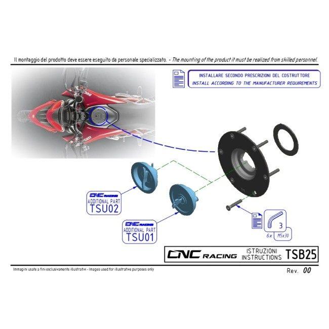 CNC Racing シーエヌシーレーシング タンクキャップ カラー：マットカーボン DUCATI ドゥカティ ガソリンタンクキャップ タンク関連 外装の画像