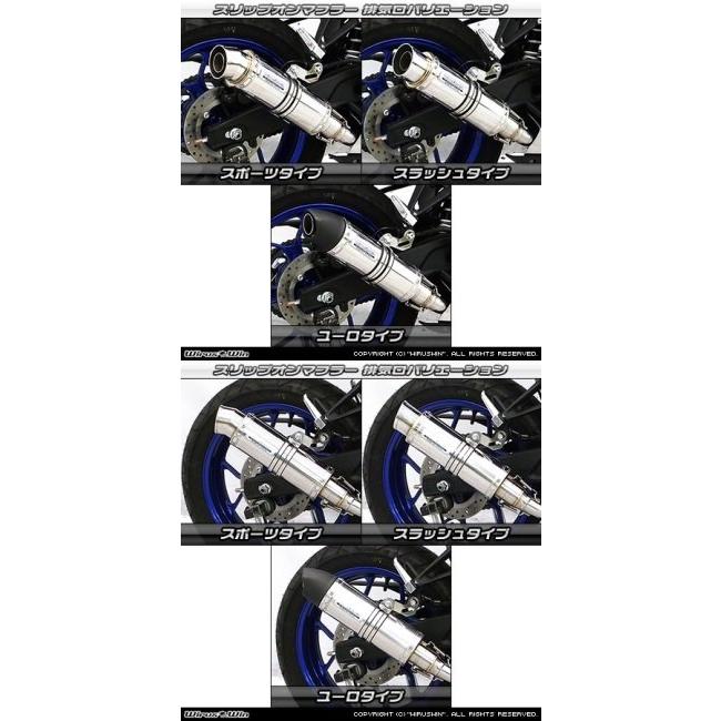 WirusWin ウイルズウィン スリップオンマフラー スポーツタイプ 仕様：チタン仕様 / ヒートガード：ポリッシュ仕上げ YZF-R25 YZF-R3 YAMAHA ヤマハ マフラーの画像