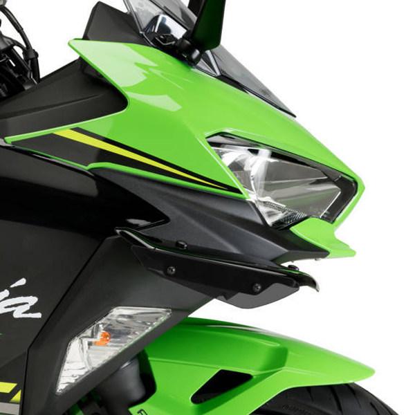 Puig プーチ サイドダウンフォーススポイラー カラー：ブラック ニンジャ 400 KAWASAKI カワサキ サイドカウル・サイドカバー カウル関連 外装_2