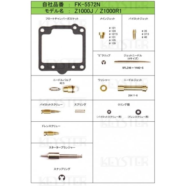 ゴルギーオージャー デッキ 調整パーツ付き KEYSTER（キースター） キャブレター燃調キット オーバーホール