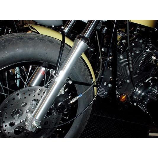 SWAGE-LINE スウェッジライン ハーレー汎用 シングルブレーキホースキット フィッティングカラー：ブラック / ホースカラー：ブラックスモーク ブレーキ