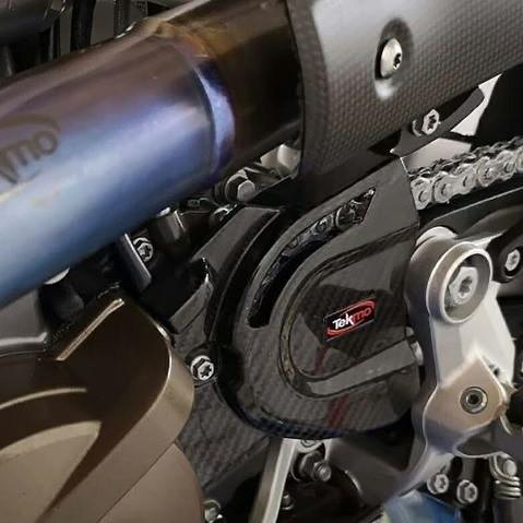 Tekmo Racing テクモレーシング カーボンフロントスプロケットカバー 