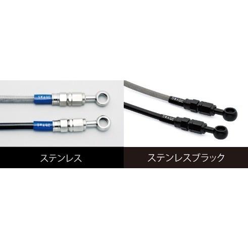 SWAGE-LINE - スウェッジライン 向こう正面 ブレーキホースキット フィッティングカラー：ステンレス鋼 / 配管色合い：ブラックスモークホース GSX-R1100 うち切り