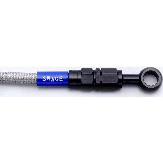 SWAGE-LINE - スウェッジライン 向こう正面 ブレーキホースキット フィッティングカラー：黒いこと / 配管色合い：せつ然たる GSX1100SカタナFE SUZUKI スズキ