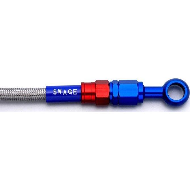 SWAGE-LINE - スウェッジライン 向こう正面 ブレーキホースキット フィッティングカラー：赤いこと／青味 / 配管色合い：せつ然たる ZXR750 KAWASAKI カワサキ
