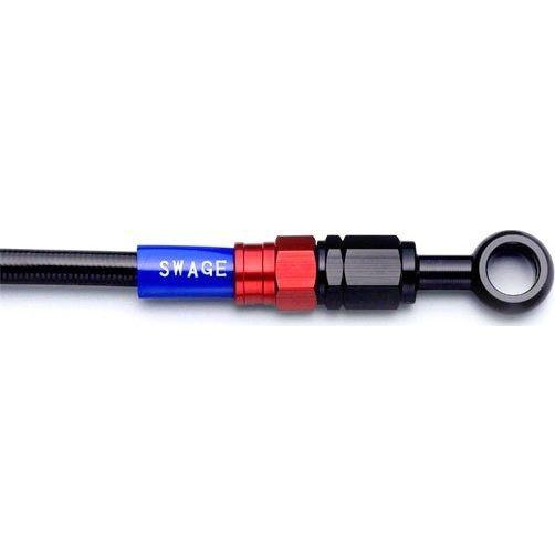 SWAGE-LINE - スウェッジライン 向こう正面 ブレーキホースキット フィッティングカラー：赤いこと／黒いこと / 配管色合い：ブラックスモークホース ZX-9R