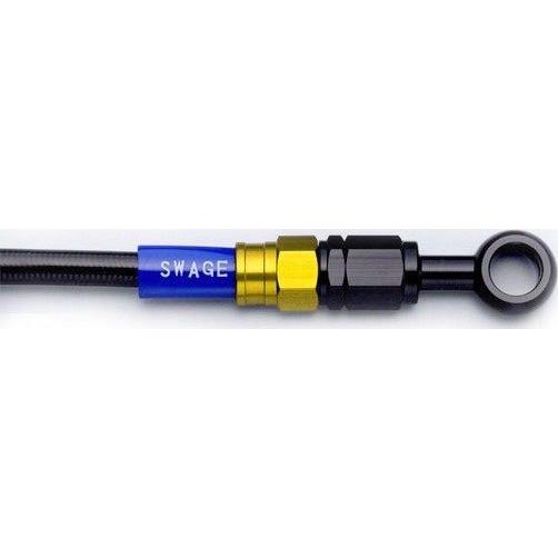 SWAGE-LINE - スウェッジライン 向こう正面 ブレーキホースキット フィッティングカラー：ゴールド／黒いこと / 配管色合い：ブラックスモークホース ZX-7R