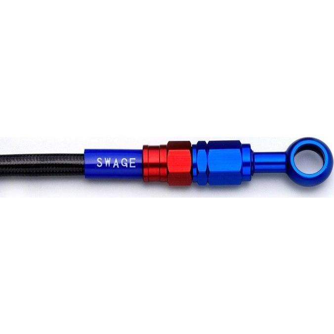 SWAGE-LINE - スウェッジライン 向こう正面 ブレーキホースキット フィッティングカラー：赤いこと／青味 / 配管色合い：ブラックスモークホース Z1R 2 うち切り