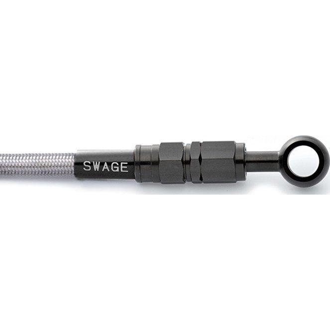 SWAGE-LINE - スウェッジライン 後押し ブレーキホースキット フィッティングカラー：ステンレス鋼黒いこと / 配管色合い：せつ然たる ホーサイバー空間900 HONDA ホンダ