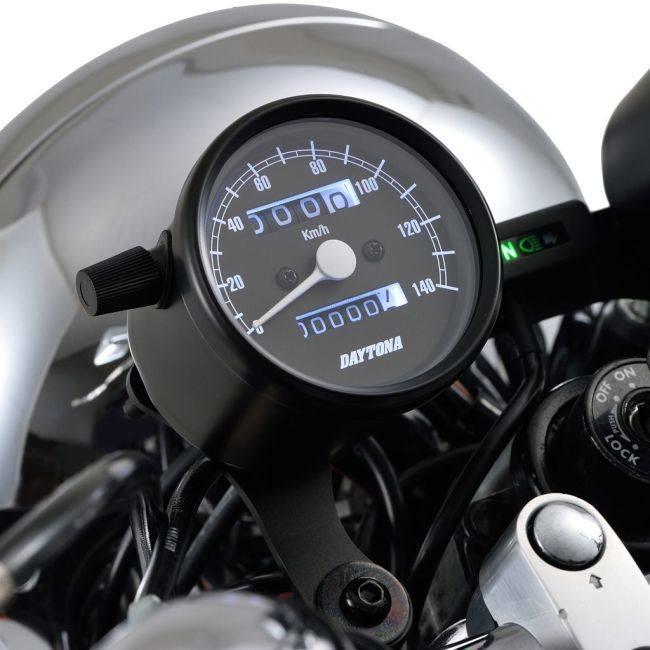DAYTONA デイトナ 機械式スピードメーター 140km／h タイプ：ブラックボディ／ブラックパネル スピードメーター メーター・インジケーター関係 電装系の画像