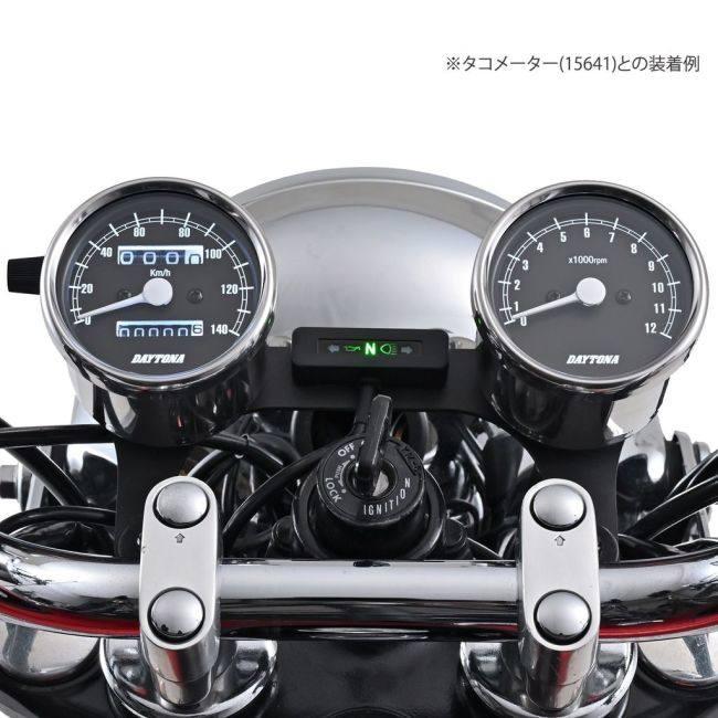 DAYTONA デイトナ 機械式スピードメーター 140km／h タイプ：ステンレスボディ／ブラックパネル スピードメーター メーター・インジケーター関係 電装系の画像