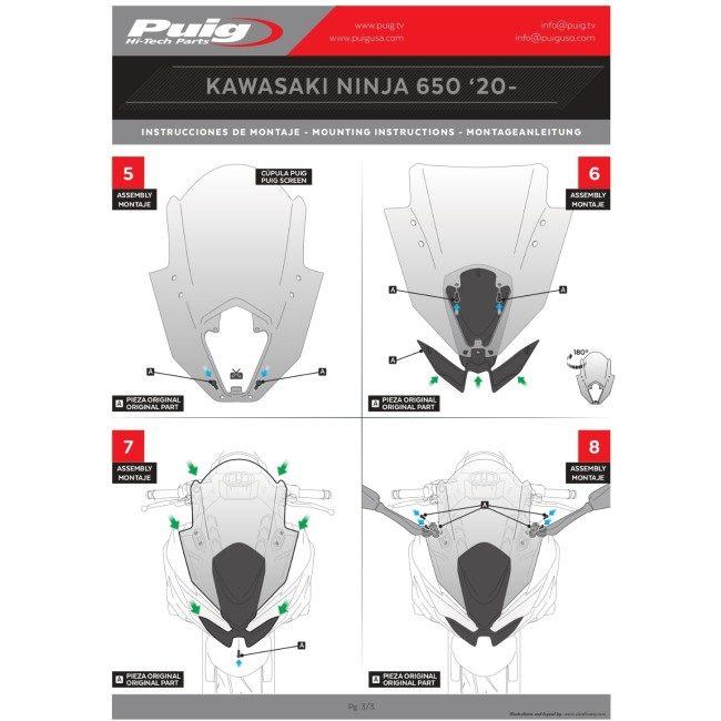 Puig プーチ レーシングスクリーン R-Racer スクリーンカラー：ブラック ニンジャ 650 KAWASAKI カワサキ スクリーン 外装_3