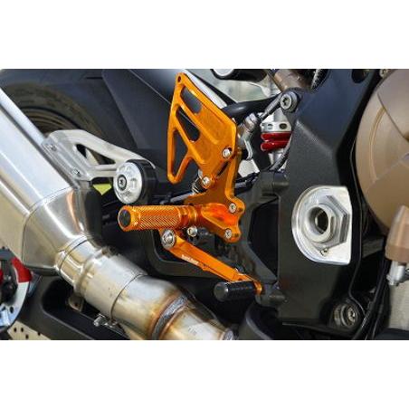 BABYFACE ベビーフェイス パフォーマンスステップキット カラー：ゴールド / サイレンサーブラケット：無し S1000RR BMW バックステップ ステップ 足回り_1