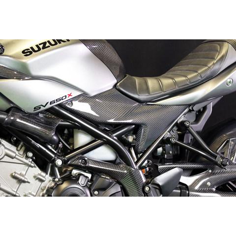 A-TECH エーテック サイドカバーSTD タイプ：綾織カーボン / クリアー塗装：なし SV650X SUZUKI スズキ サイドカウル・サイドカバー カウル関連 外装の画像