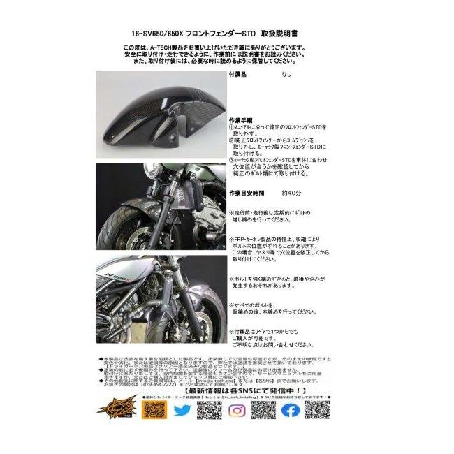 A-TECH（エーテック） フロントフェンダーSTD タイプ：カーボン